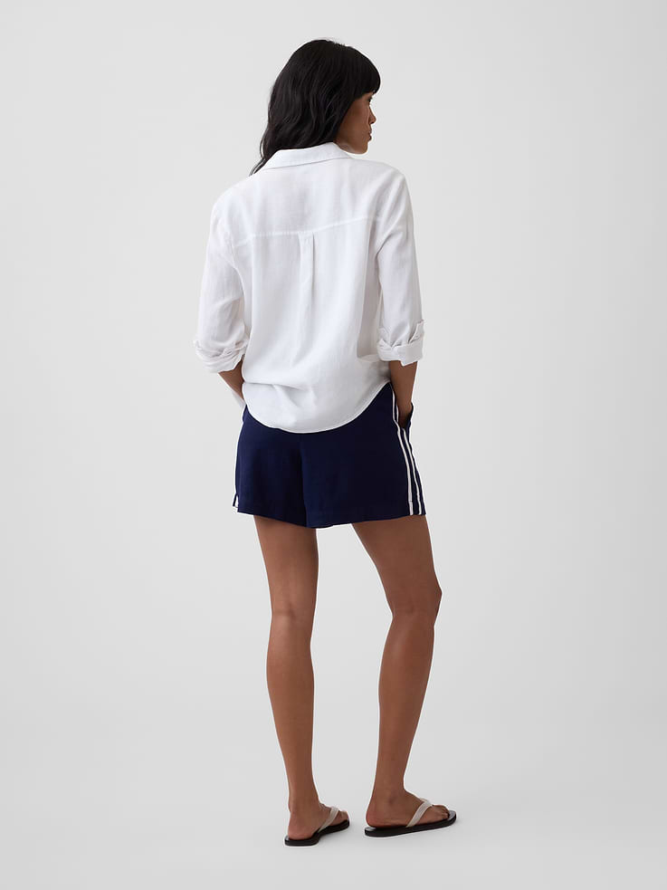 Image number 4 showing, 4" Pull-On Linen-Blend Shorts