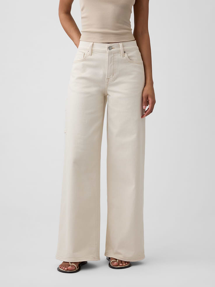 Image number 2 showing, Mid Rise Wide-Leg Carpenter Jeans