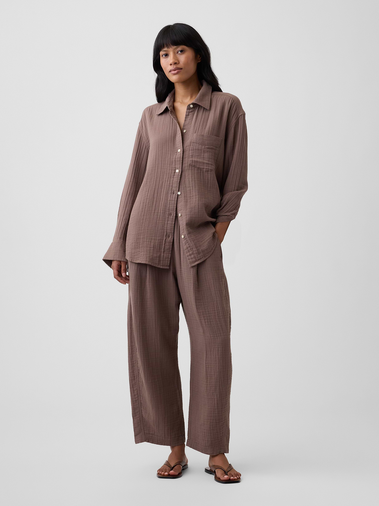 gana様 Oversized Shirt in Gauze | Gap Factory