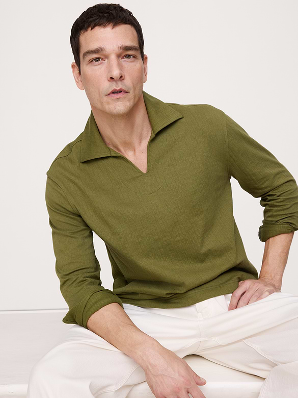 Jacquard Popover Polo
