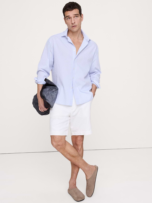 Relaxed-Fit Plaid Seersucker Shirt