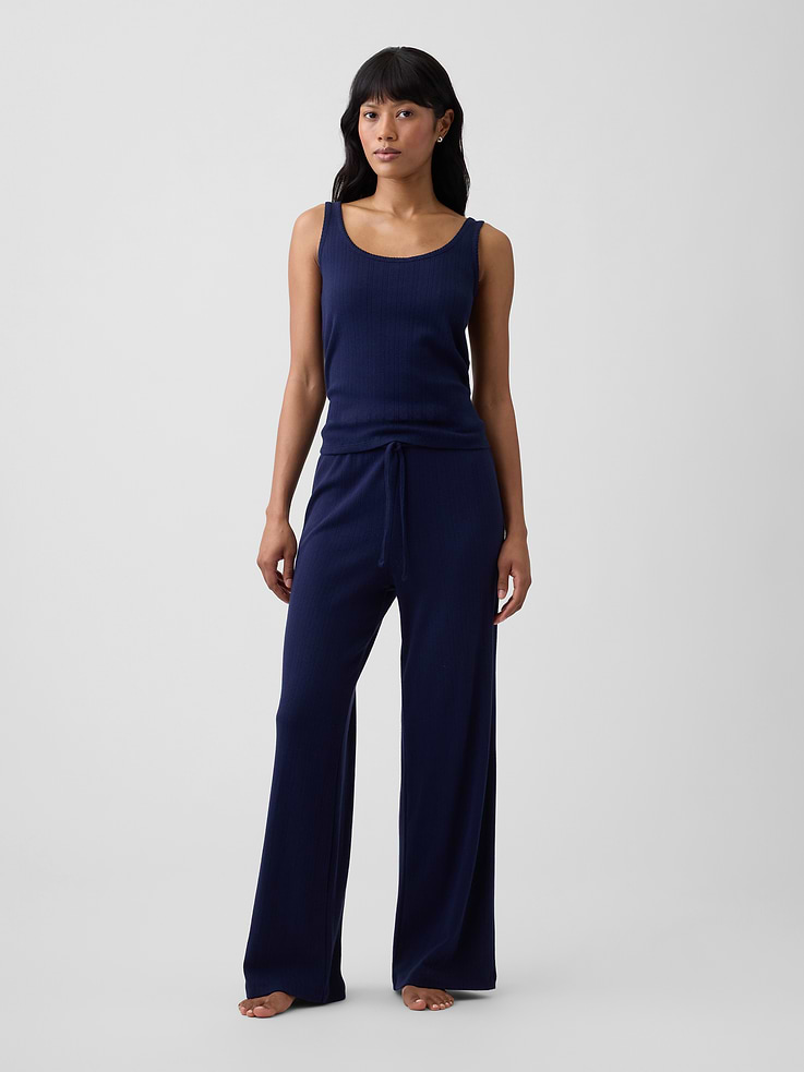 Image number 1 showing, Relaxed Pointelle PJ Pants