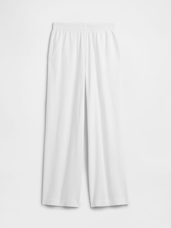 Heavyweight Pull-On Wide-Leg Crop Pants