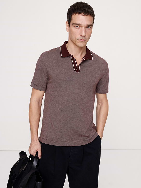 Luxury-Touch Johnny Collar Polo
