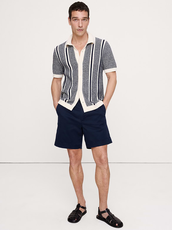 Textured Stripe Sweater Polo