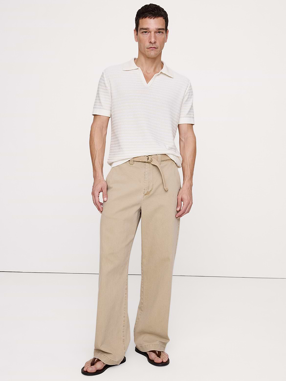 Textured Stripe Sweater Polo