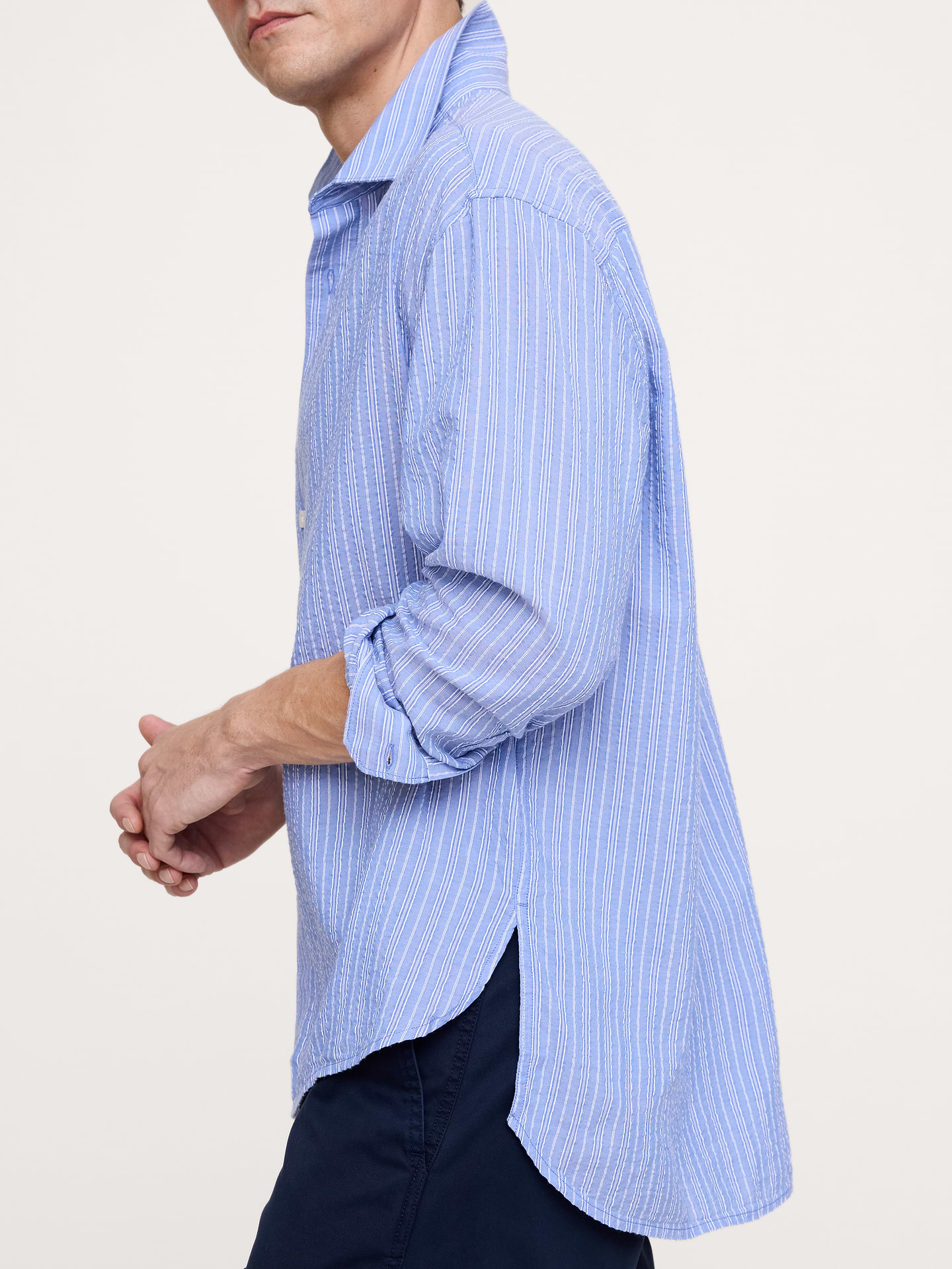 Image number 3 showing, Relaxed-Fit Stripe Seersucker Shirt