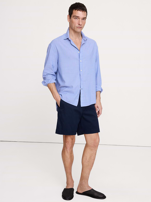 Relaxed-Fit Stripe Seersucker Shirt