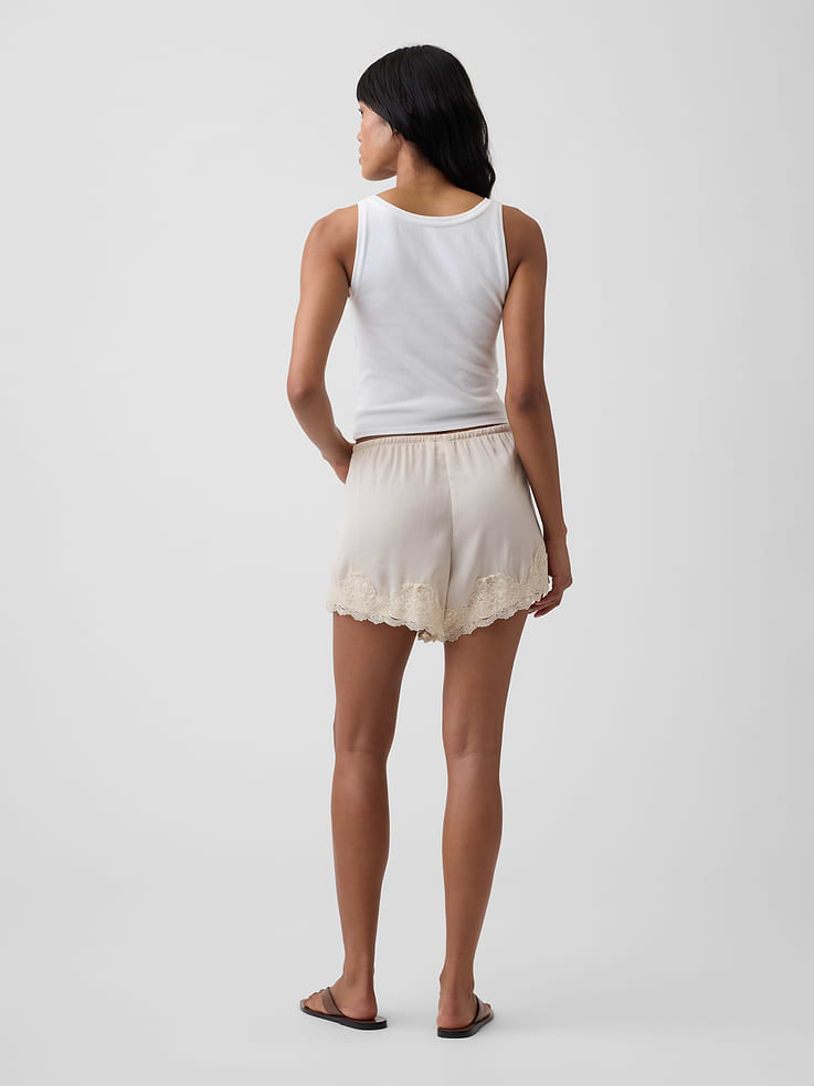 Image number 4 showing, 5" High Rise Pull-On Satin Shorts