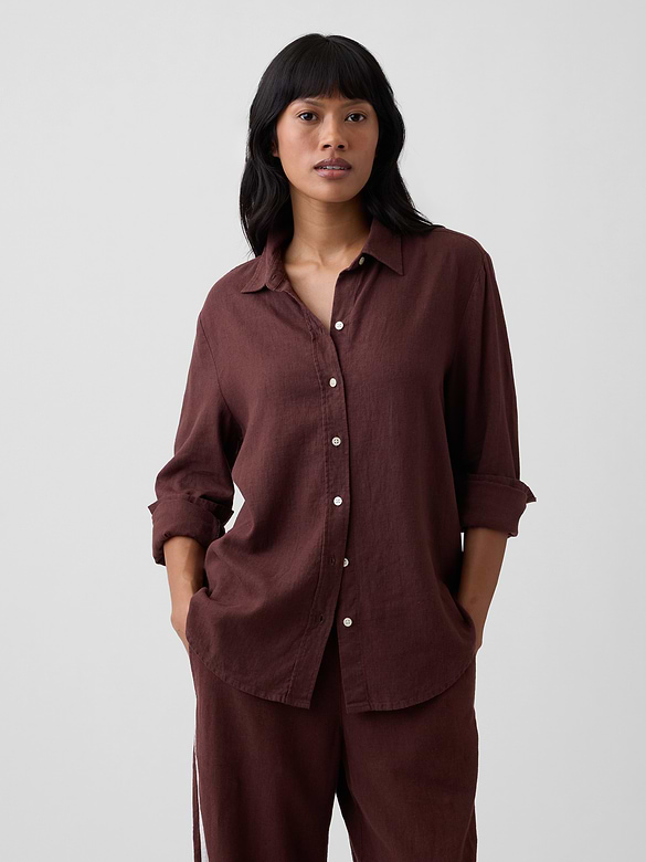 Oversized Linen-Blend Easy Shirt