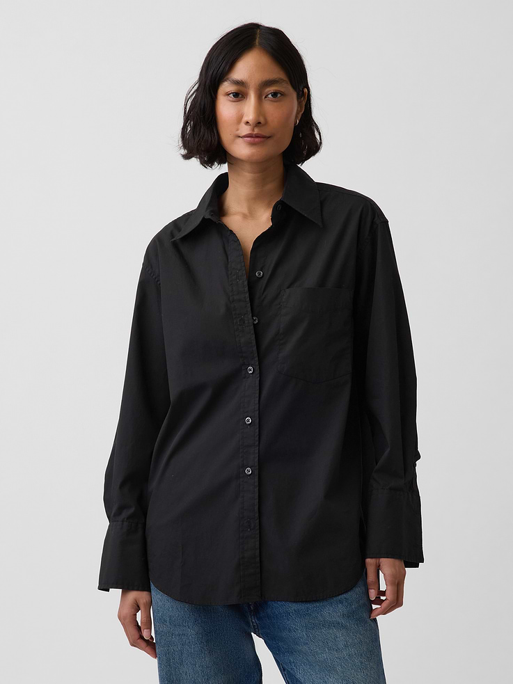 L'image numéro 1 présente Chemise ample en popeline de coton biologique