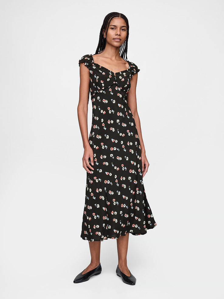 Image number 1 showing, Crepe Sweetheart Maxi Dress