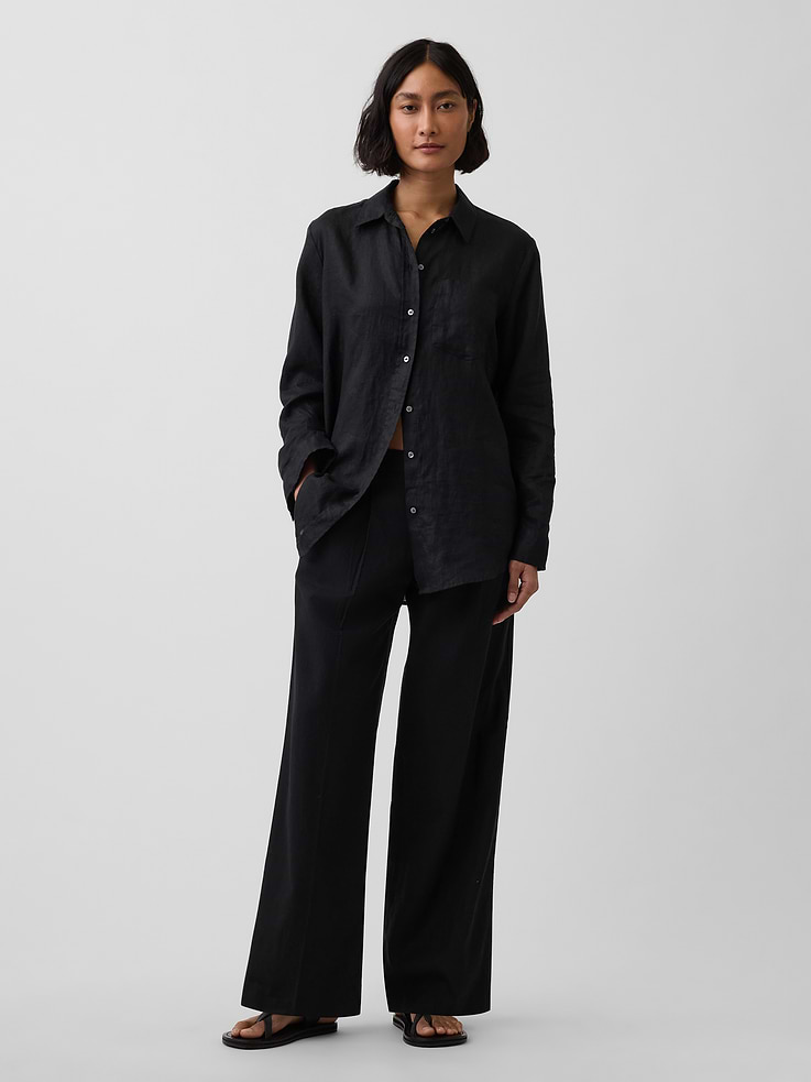 Image number 1 showing, 365 Low Rise Linen-Blend Trousers