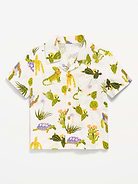 Image number 2 showing, Printed Short-Sleeve Crinkled Pocket Shirt for Toddler Boys