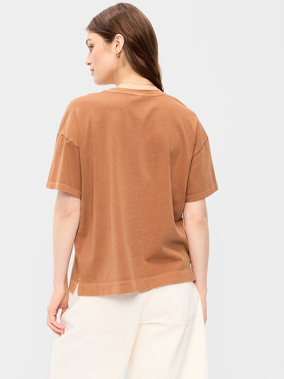 T-shirt ras du cou rétro pour femme