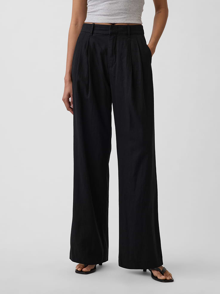 Image number 2 showing, 365 High Rise Linen-Blend Trousers