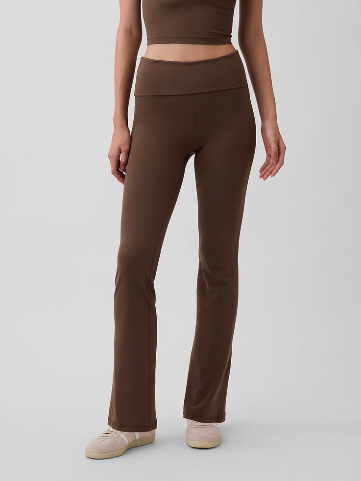 Image number 2 showing, GapFit Smooth Foldover Mini Flare Leggings