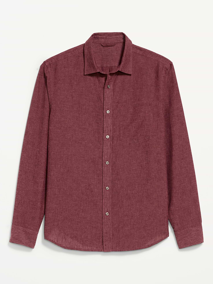 L'image numéro 4 présente Chemise coupe classique en mélange de lin