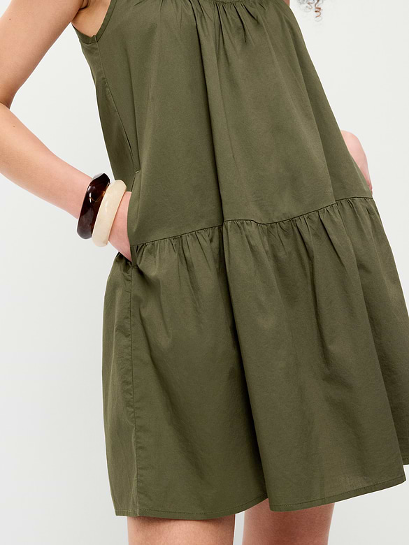 Drop-Waist Swing Mini Dress