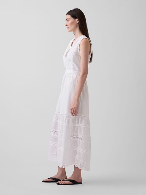 lace panel tiered seam cami dress Detail Crochet Maxi  Charming Charlie but a whole lot softer Zimmerman Crushed Tiered Lace Maxi