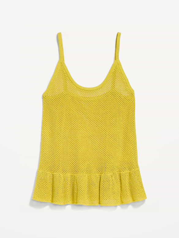 Metallic Peplum Tank Top