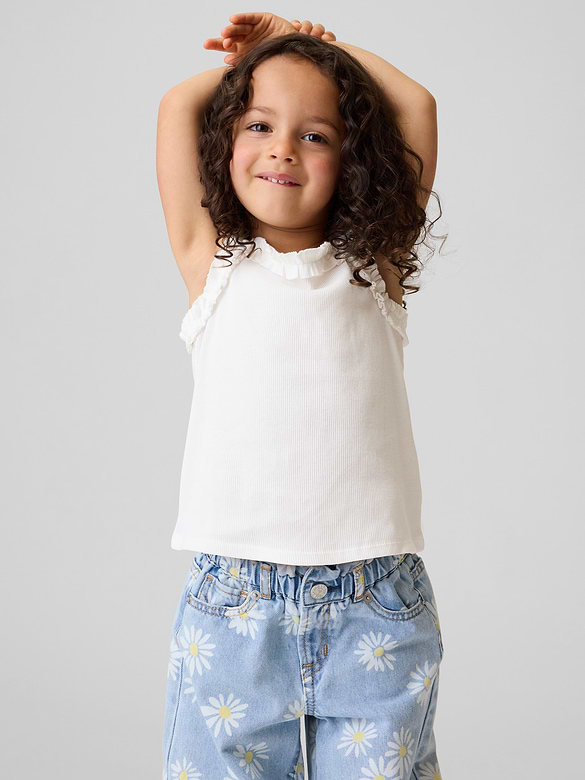 Camisole côtelée à encolure tablier pour Bébé et Tout-petit