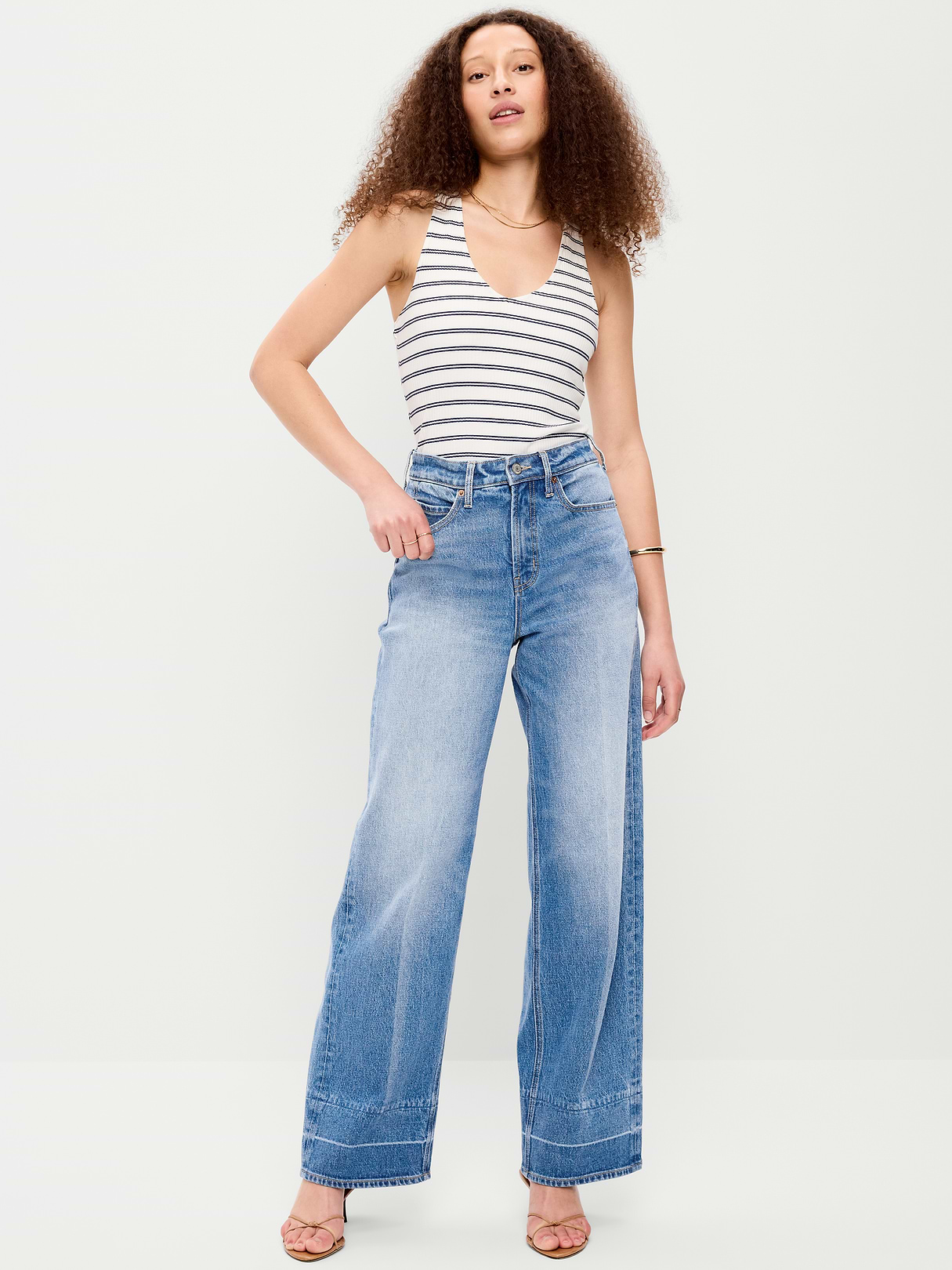 Extra High-Waisted Wide-Leg Jeans - Medium Wash by Old Navy