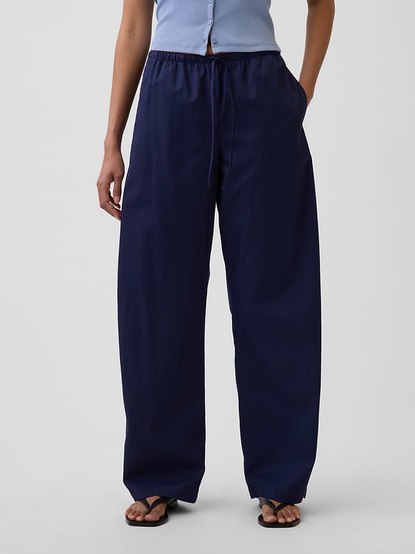 Poplin Easy Barrel Pants
