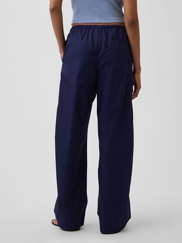 Poplin Easy Barrel Pants