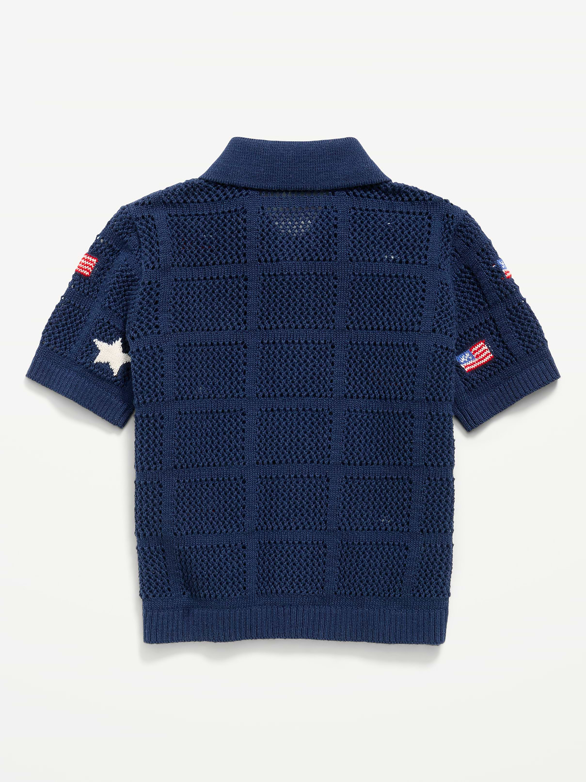 Image number 3 showing, Oversized Short-Sleeve Crochet-Knit Shirt for Toddler Boys