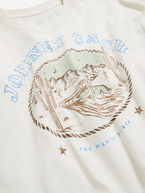 T-shirt court surdimensionné ras du cou Johnny Cash™