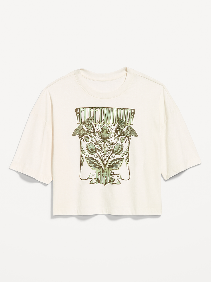 Image number 5 showing, Fleetwood Mac™ Crew-Neck Oversized Crop T-Shirt