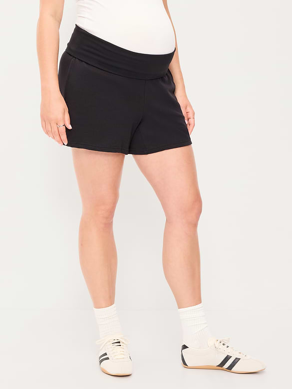 Maternity Fleece Pull-On Shorts -- 5-inch inseam