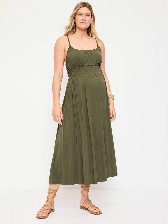 Maternity Smocked Fit & Flare Dress