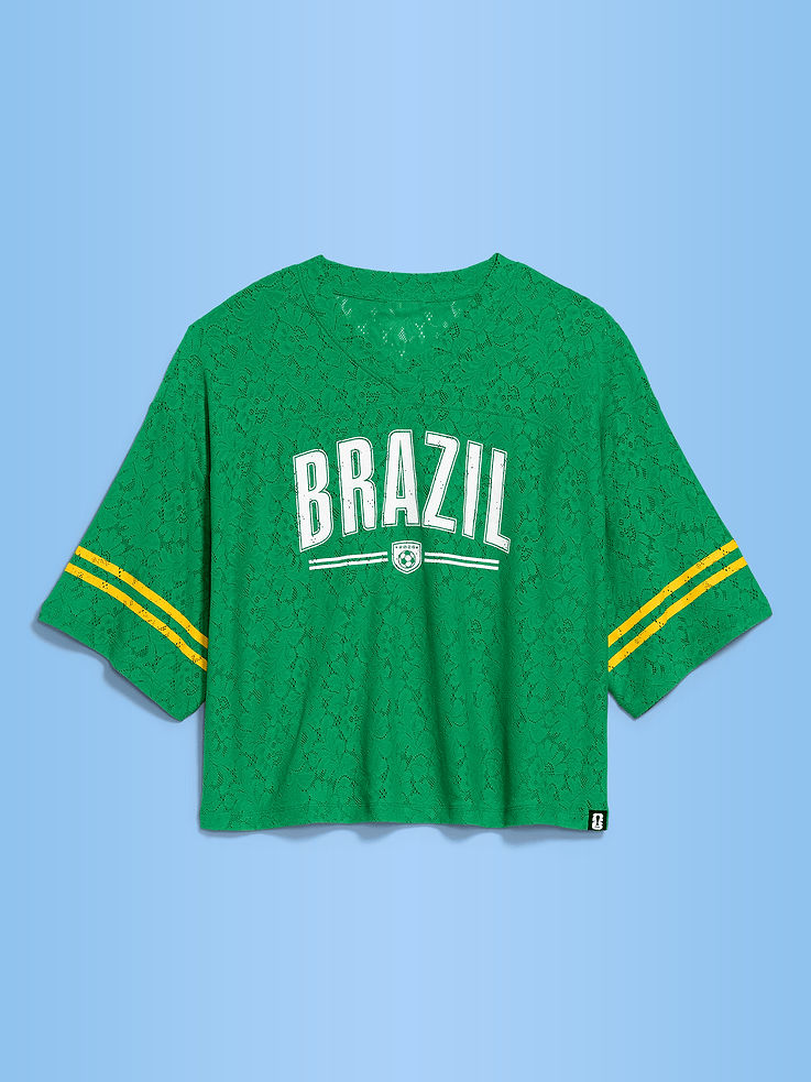 Image number 4 showing, FIFA World Cup 26™ Brazil Boxy Lace V-Neck T-Shirt for Women