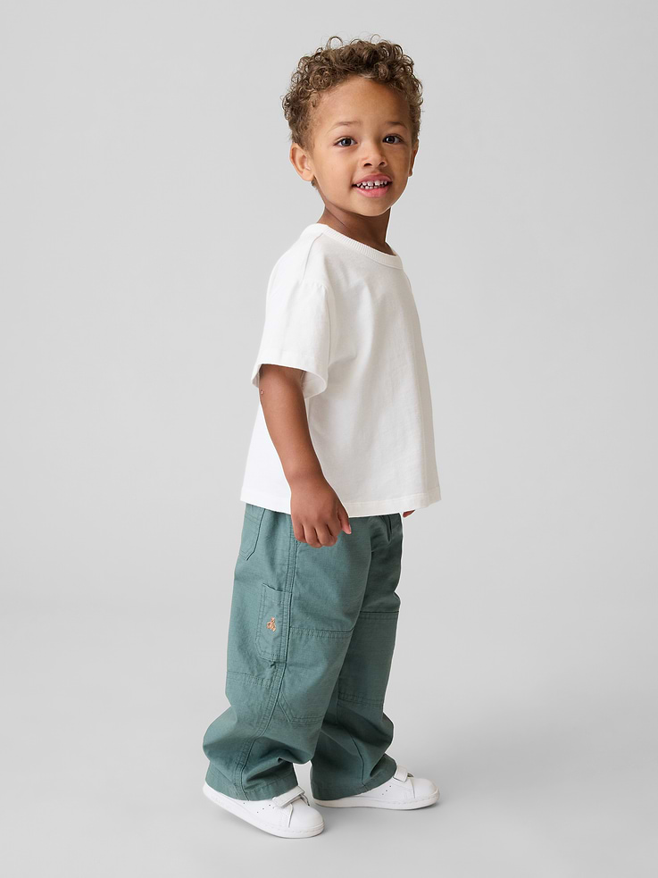 Image number 1 showing, Toddler Pull-On Baggy Double-Knee Carpenter Pants