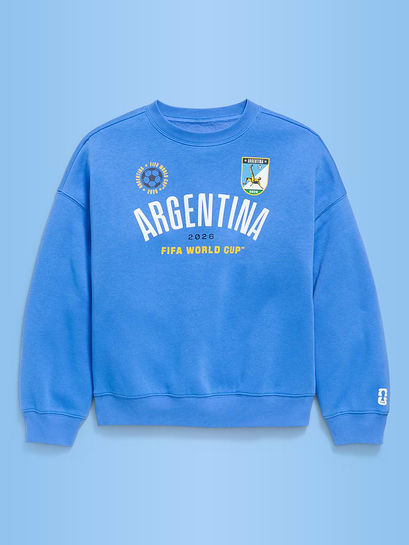 FIFA World Cup 26™ Argentina Oversized Graphic Tunic Sweatshirt for Girls