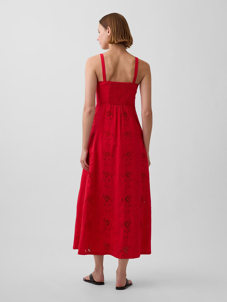 Image number 2 showing, Linen-Blend Embroidered Cami Maxi Dress
