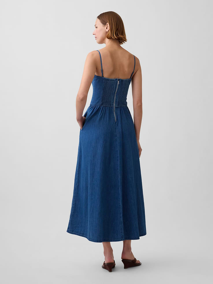 Image number 2 showing, Strapless Denim Maxi Dress