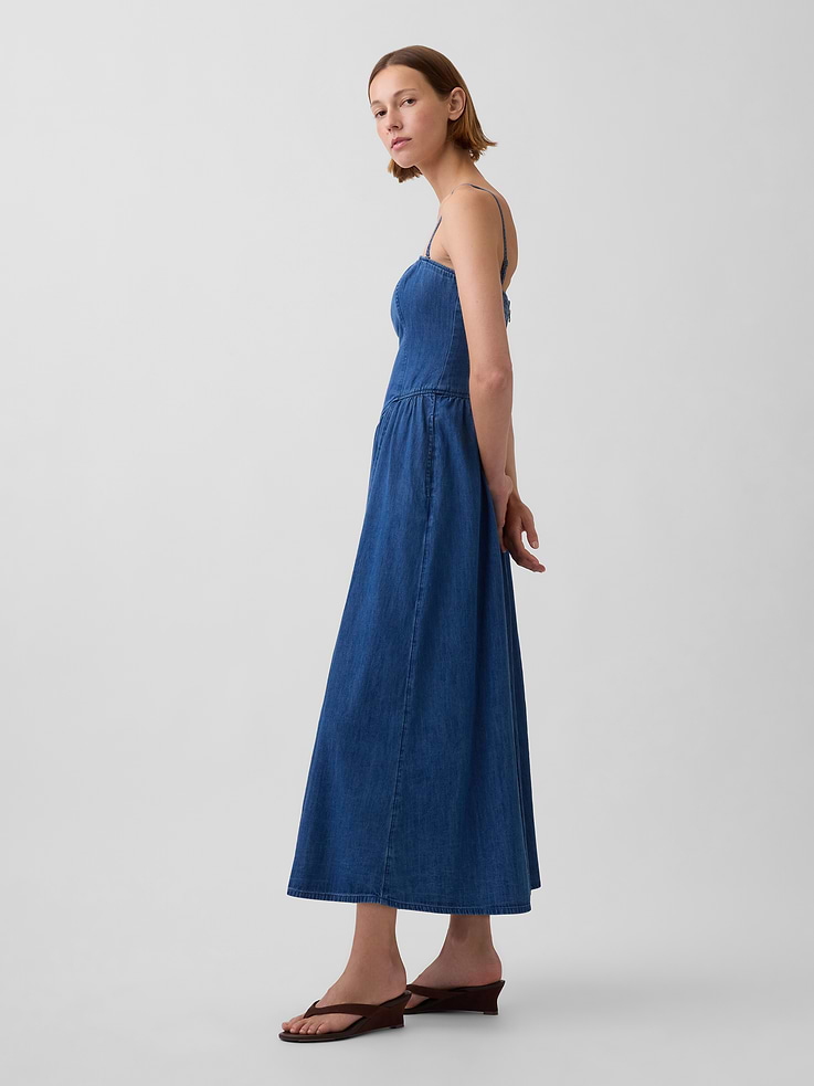 Image number 3 showing, Strapless Denim Maxi Dress