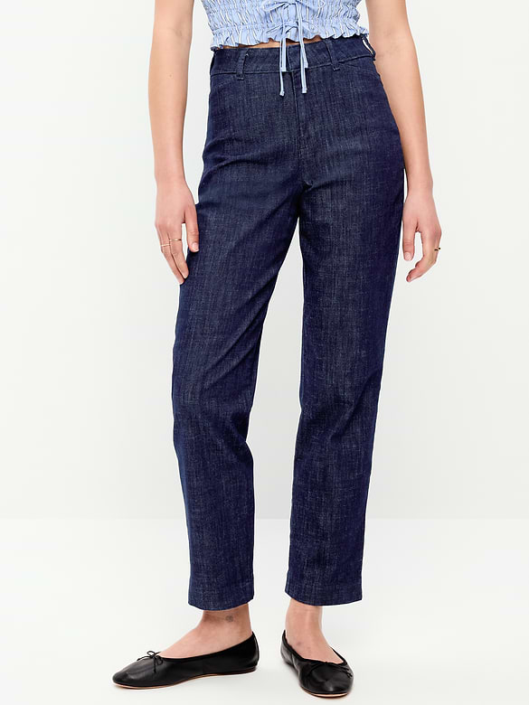 High-Waisted Pixie Straight Pants