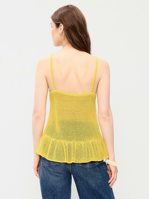 Metallic Peplum Tank Top