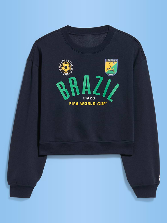 Chandail en coton ouaté surdimensionné à imprimé Coupe du Monde de la FIFA 26™, Brésil pour femme