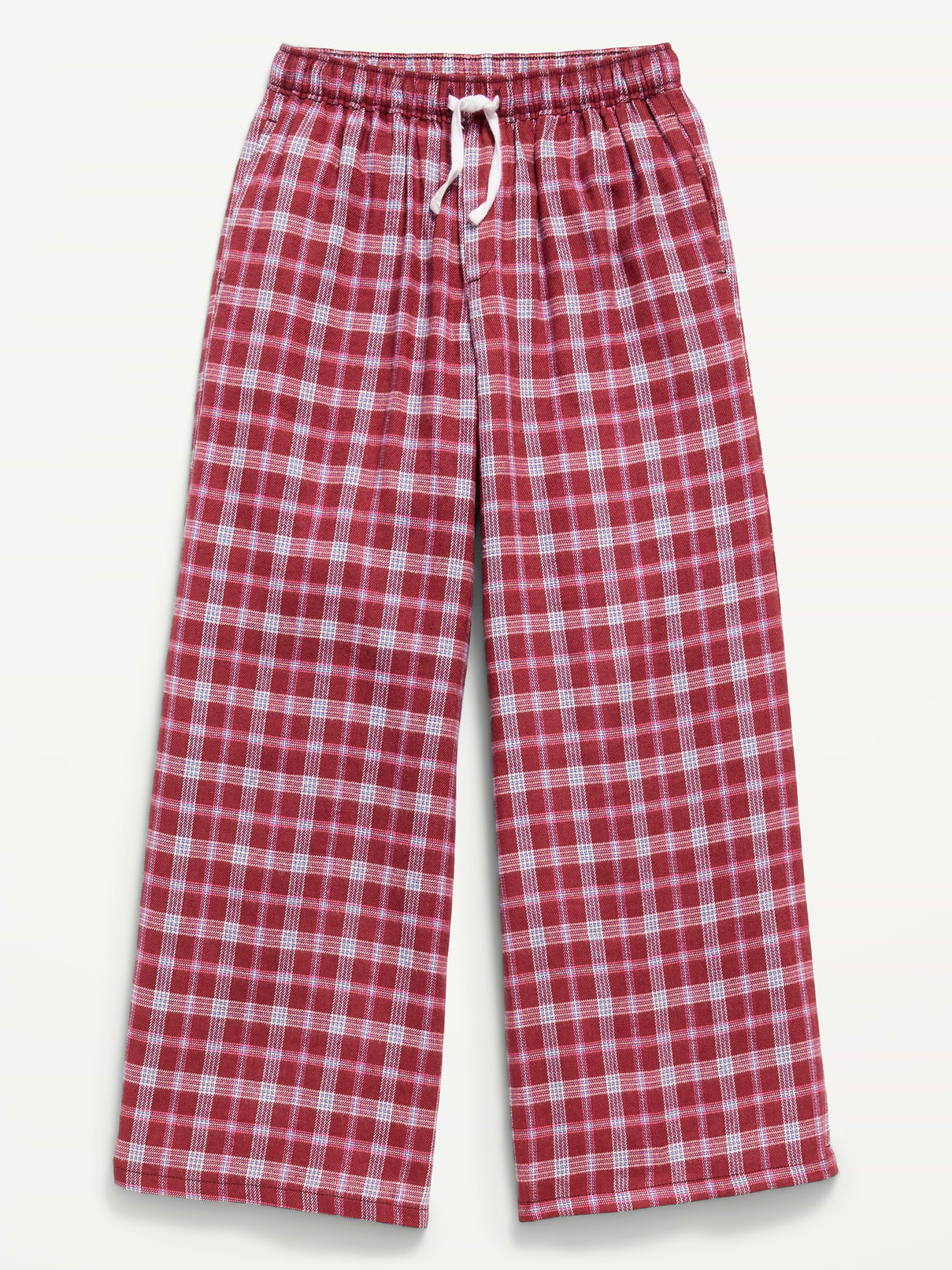 Image number 1 showing, Pull-On Wide-Leg Flannel Plaid Pants for Girls