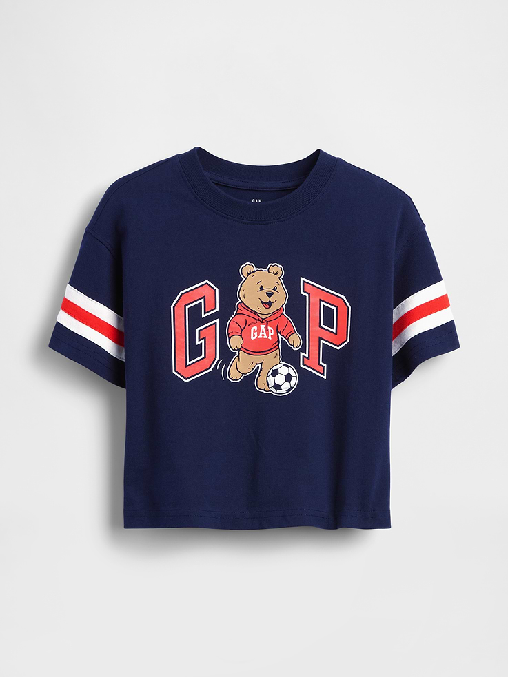 Image 2 of 4, Baby & Toddler Oversized Brannan Bear Varsity Graphic Logo T-Shirt
