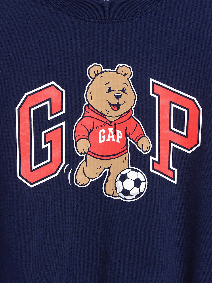 Image 4 of 4, Baby & Toddler Oversized Brannan Bear Varsity Graphic Logo T-Shirt