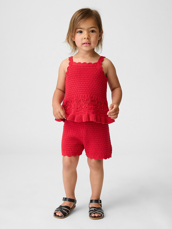 Baby & Toddler Crochet Scalloped Pull-On Shorts