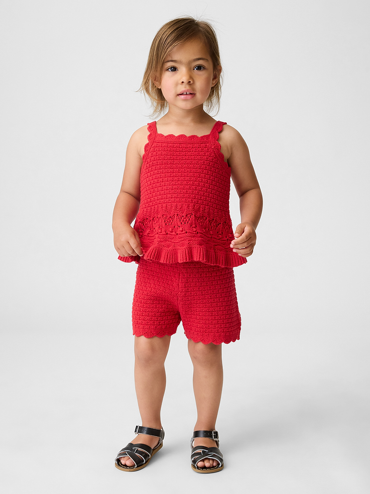 Image number 1 showing, Baby & Toddler Crochet Scalloped Pull-On Shorts