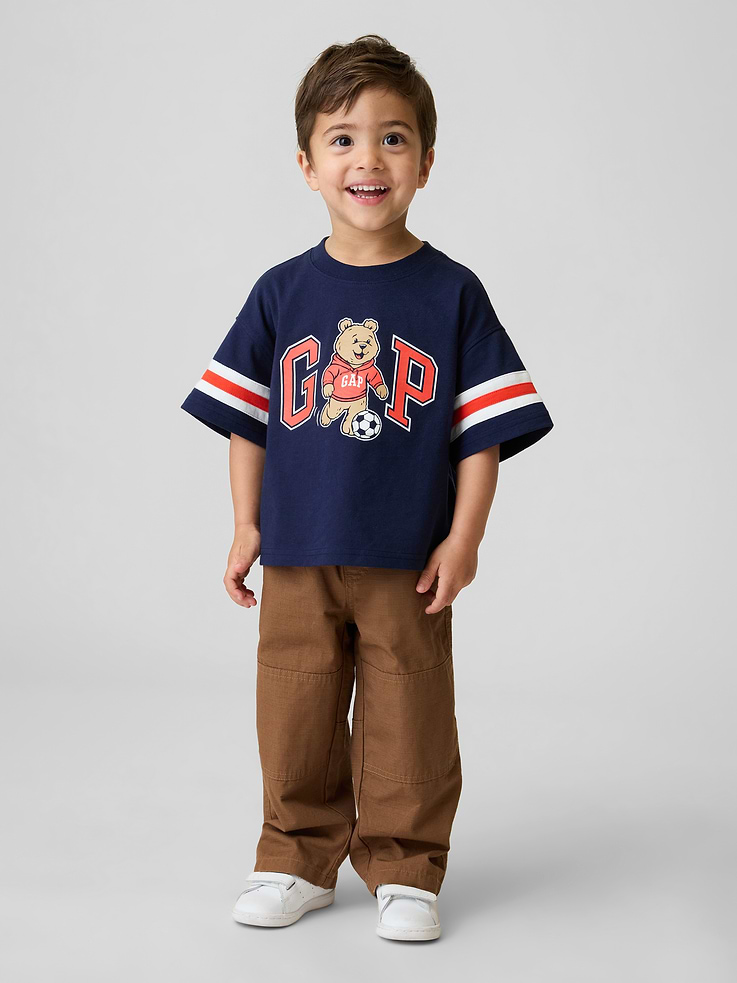 Image number 1 showing, Toddler Pull-On Baggy Double-Knee Carpenter Pants