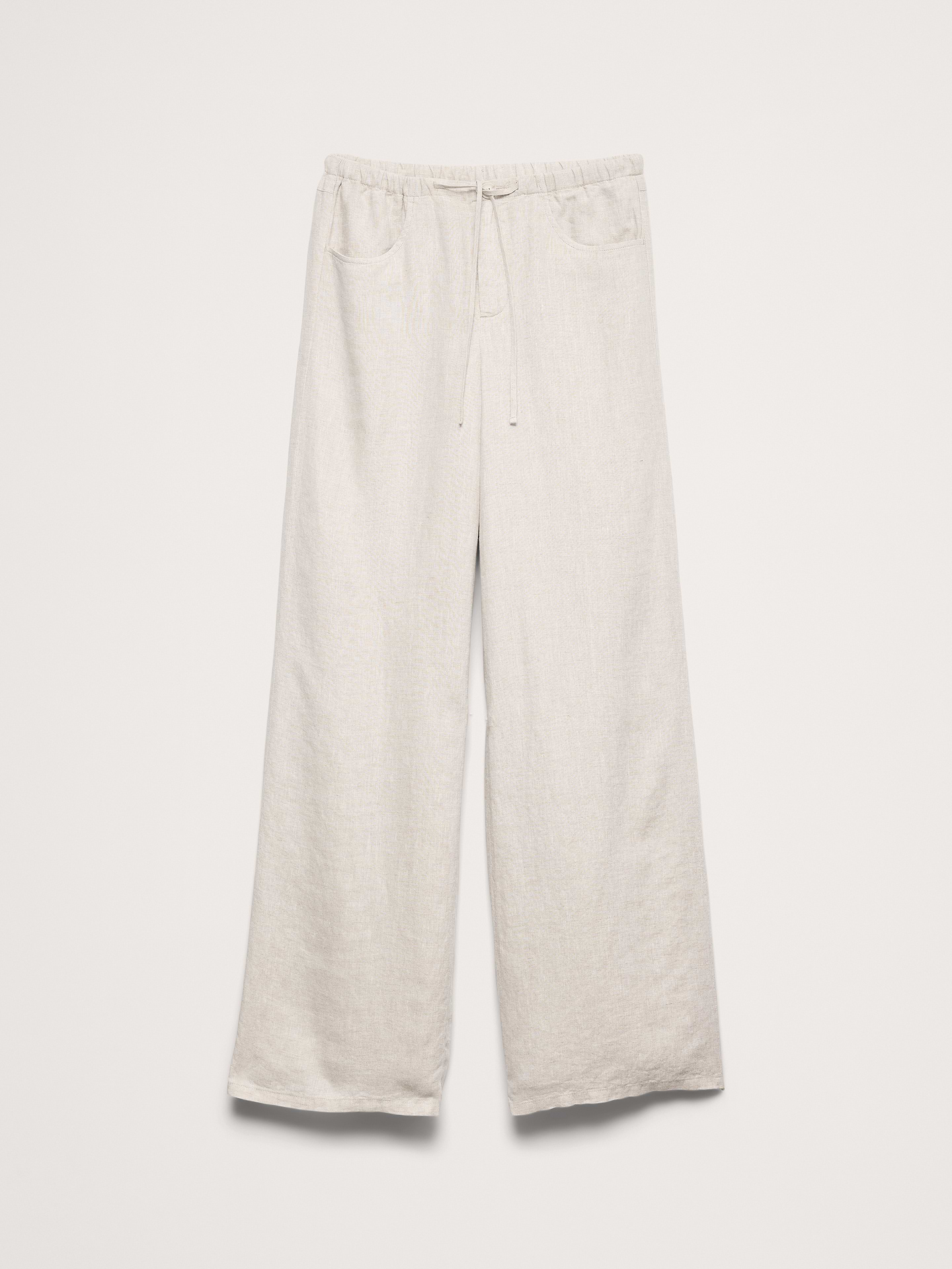 L'image numéro 5 présente Pantalon Studio à jambe large à cordon coulissant en lin